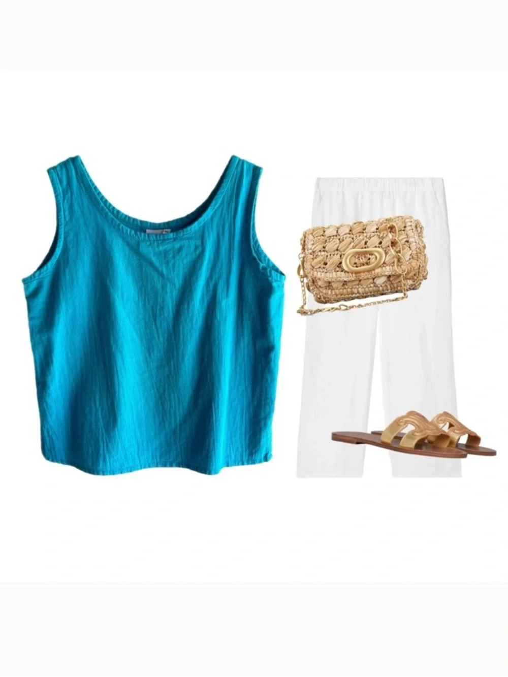 B'GAUZE LIGHTWEIGHT COTTON GAUZE BLUE SUMMER CRUISE RESORTWEAR CASUAL TOP SZ M - Picture 2 of 8